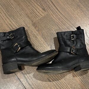Tory Burch Black Leather Moto Boots